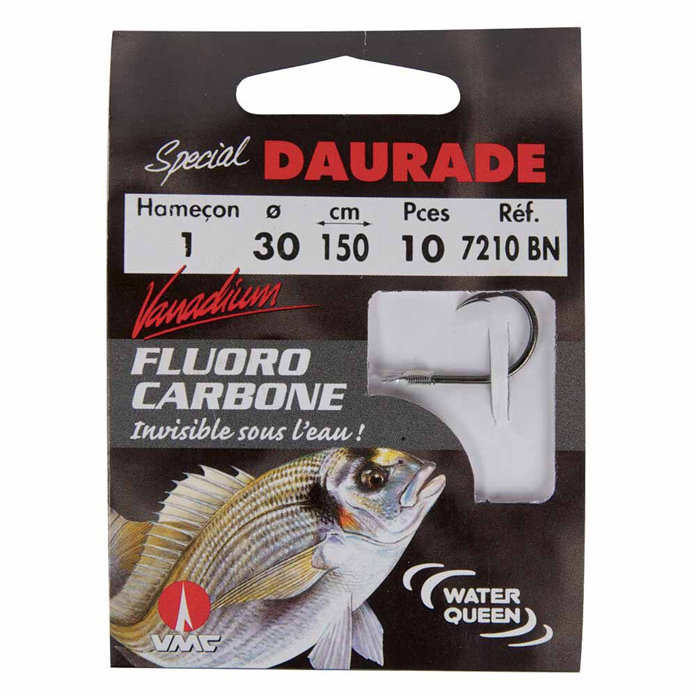10 förbundna Water Queen-krokar i fluorocarbon + vanadium, speciellt framtagna för havsabborre