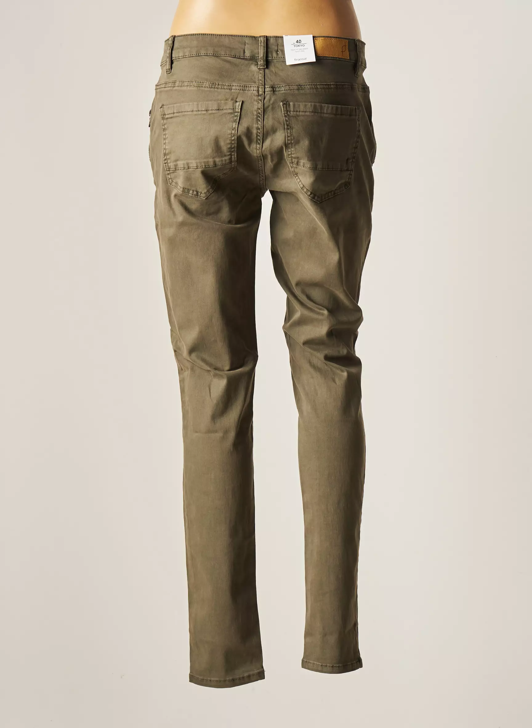 Fransa Pantalons Slim Femme couleur vert