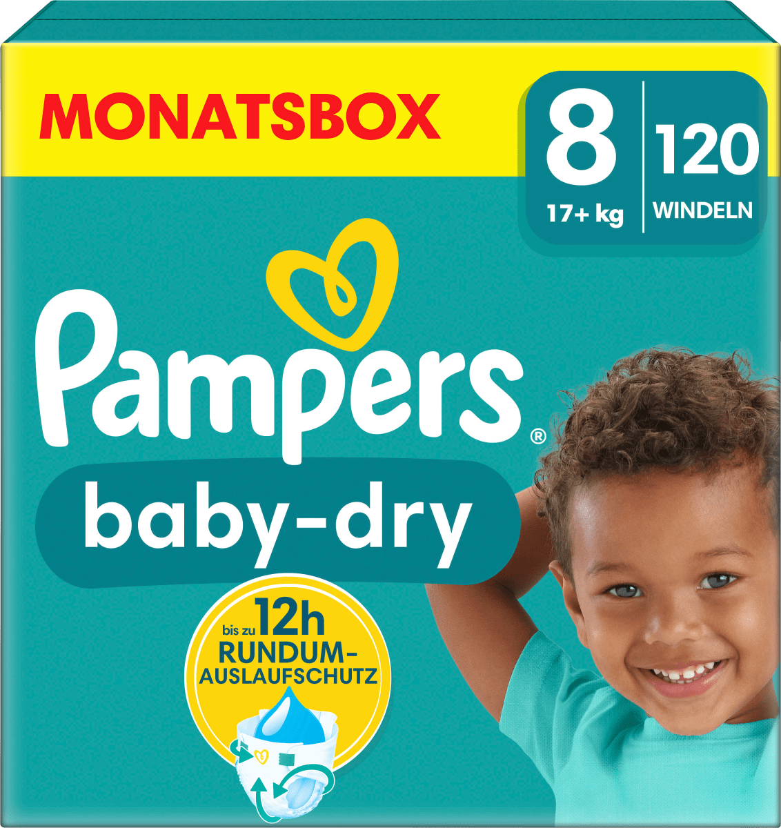 Windeln Baby Dry Gr.8 Extra Large (17+ kg), Monatsbox, 120 St