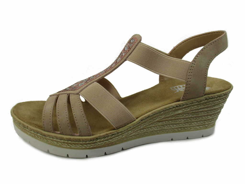 RIEKER Plateau Sandalen rose