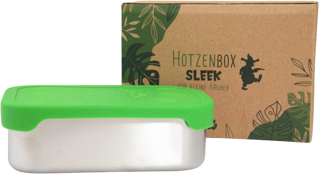 Viwanda HOTZENBOX Sleek Brotdose Edelstahl mit Silikondeckel | Premium | Mini 800ml | Auslaufsicher plastikfrei nachhaltig | Lunchbox Brotbox Vesperdose Pausenbrot Brotzeitbox Jausenbox | Schule Kindergarten