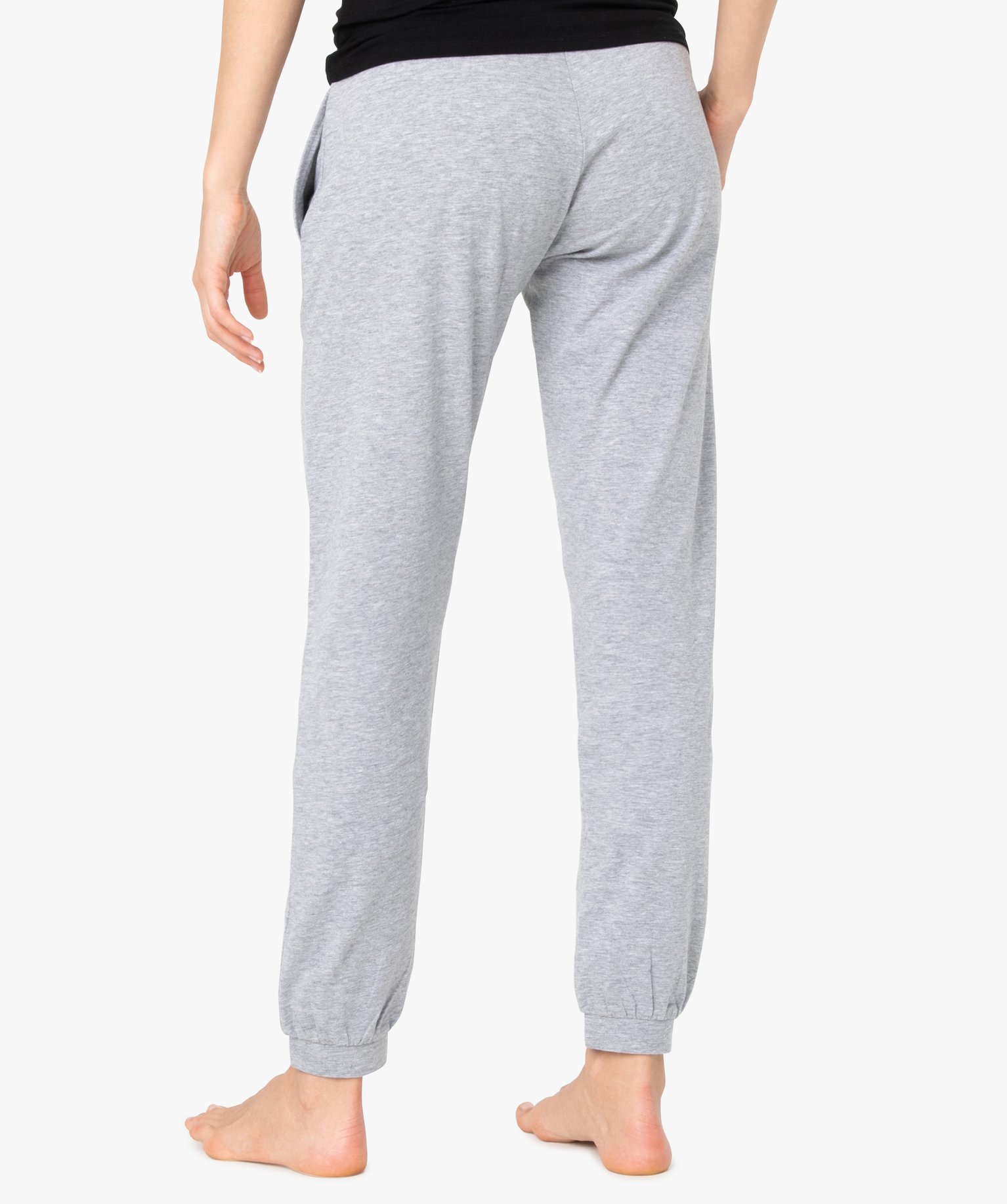 Pantalon de pyjama femme avec bas resserrés gris fonce | GEMO