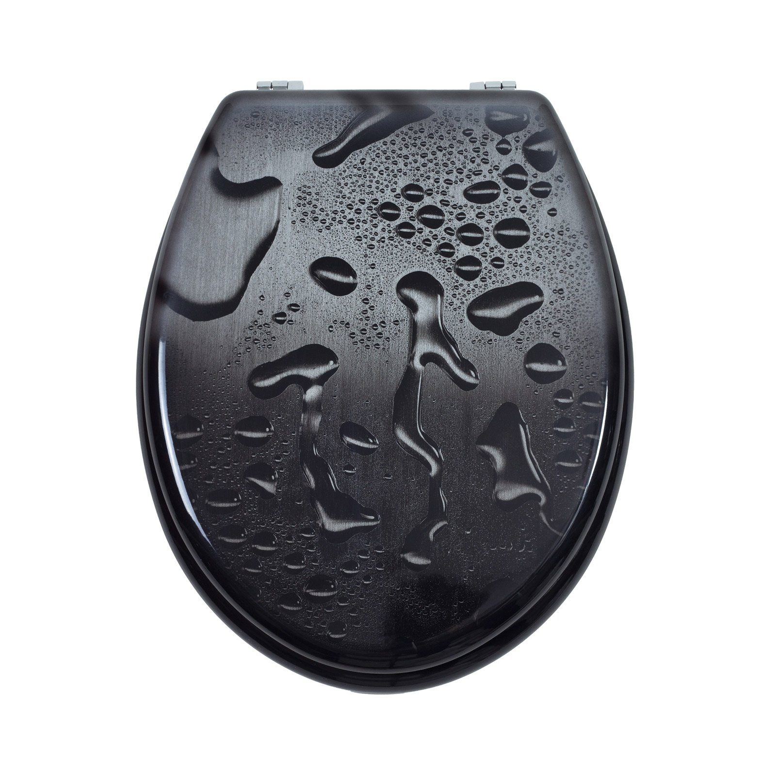 Grafner WC-Sitz WC Sitz mit Absenkautomatik Motiv Black Drops Toilettendeckel, mit Absenktautomatik