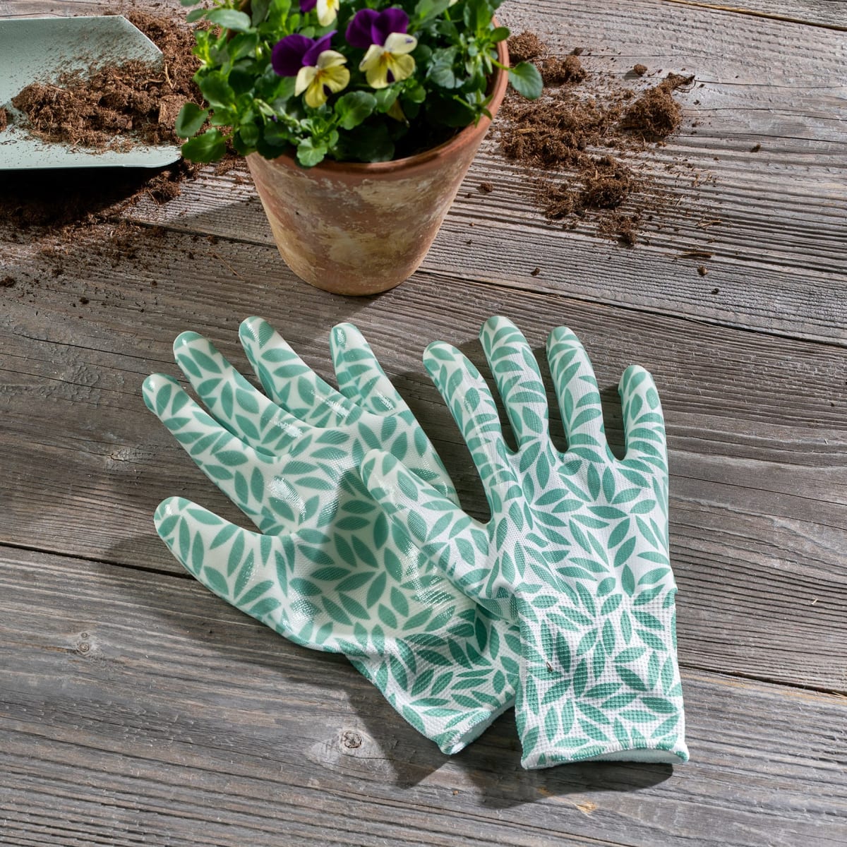 Gartenhandschuhe für Erwachsene, weiß/grün (Größe 9), 1 St