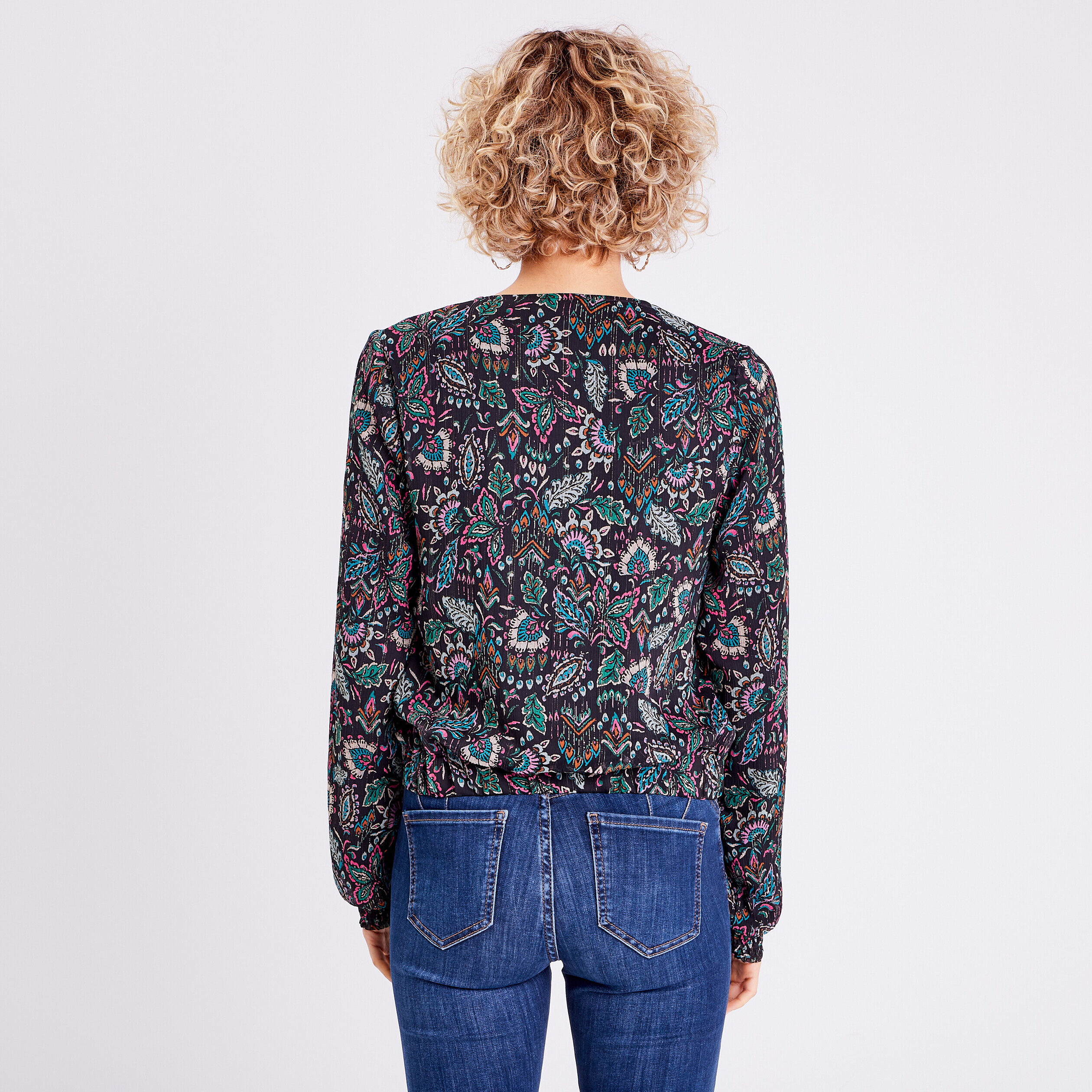 Veste teddy avec manches longues noir femme | Cache Cache