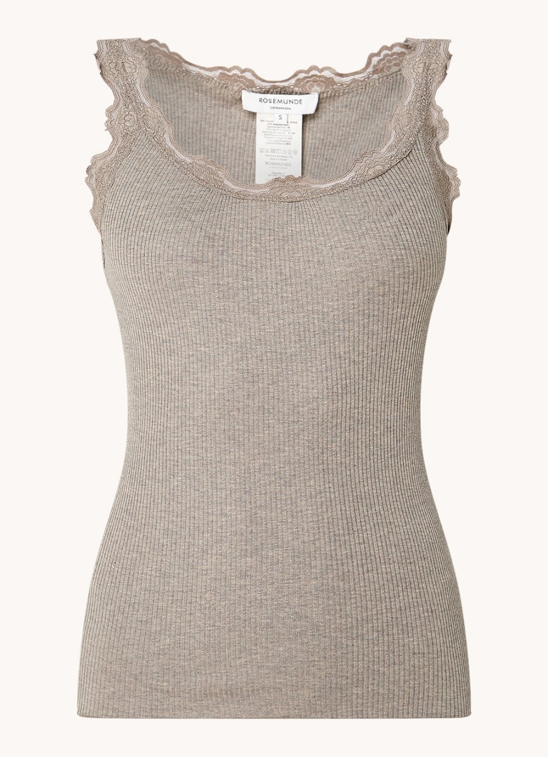 Rosemunde Tank top in silk blend with lace