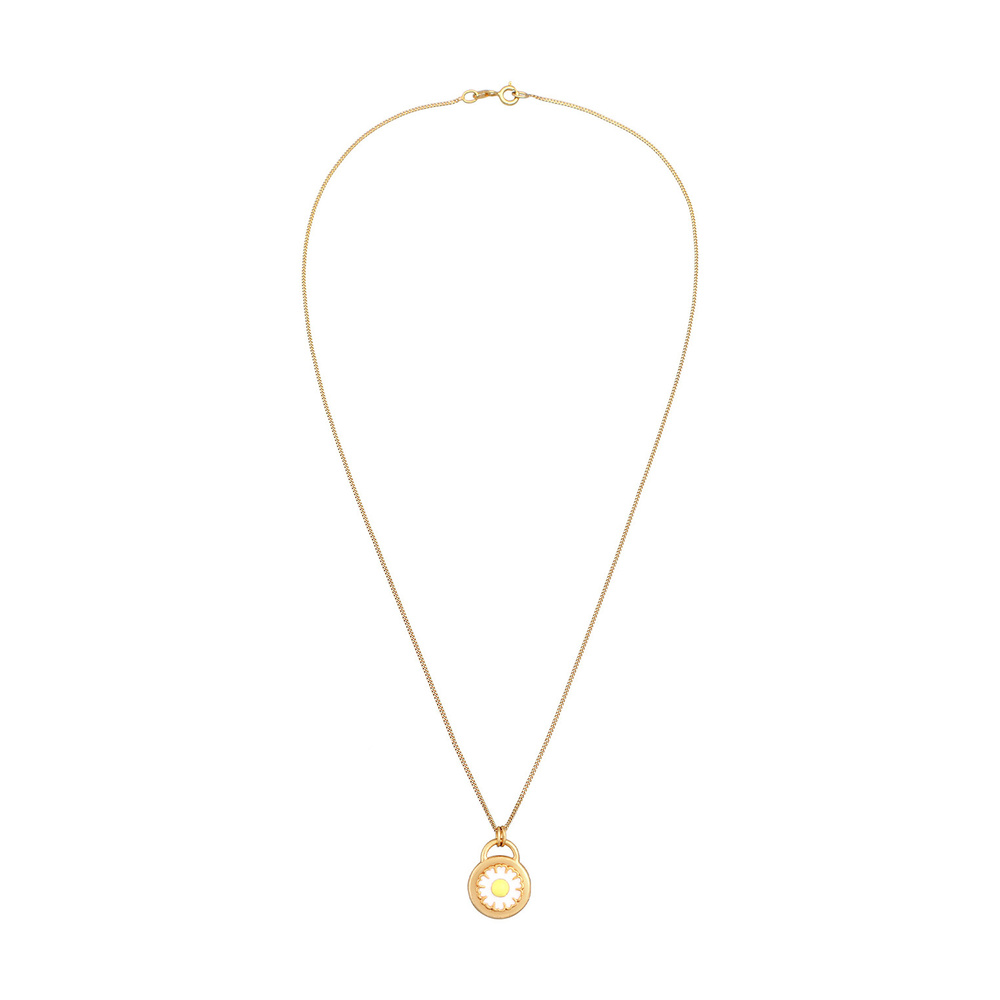 Elli Elli Collier Pendentif marguerite pour Femmes Ludique avec émail en argent sterli Bijoux