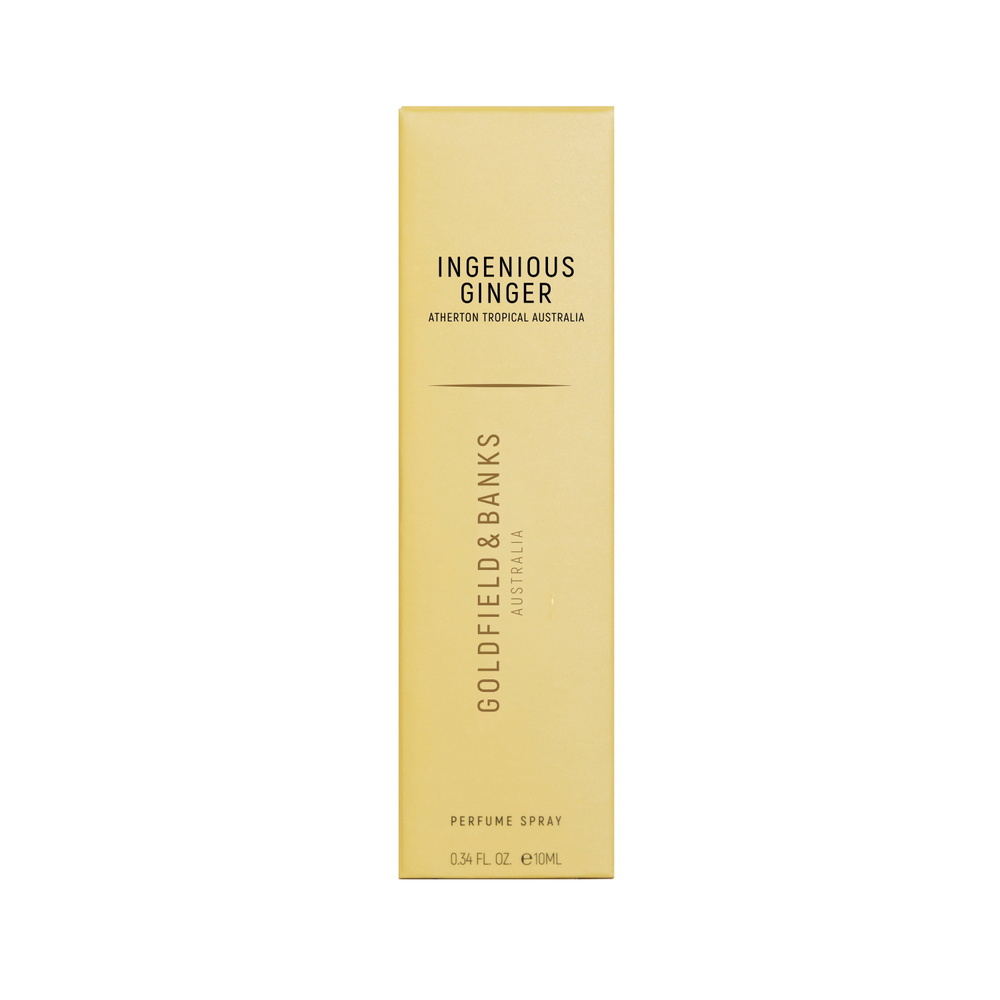 goldfield & bank INGENIOUS GINGER Perfume 10ml - TRAVEL SPRAY Natural Spray Glass Bott Eau de Parfum