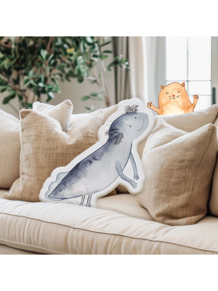 Mr. & Mrs. Panda Kissen Kuscheltier Axolotl Schwimmen ohne Spruch in Weiß günstig kaufen