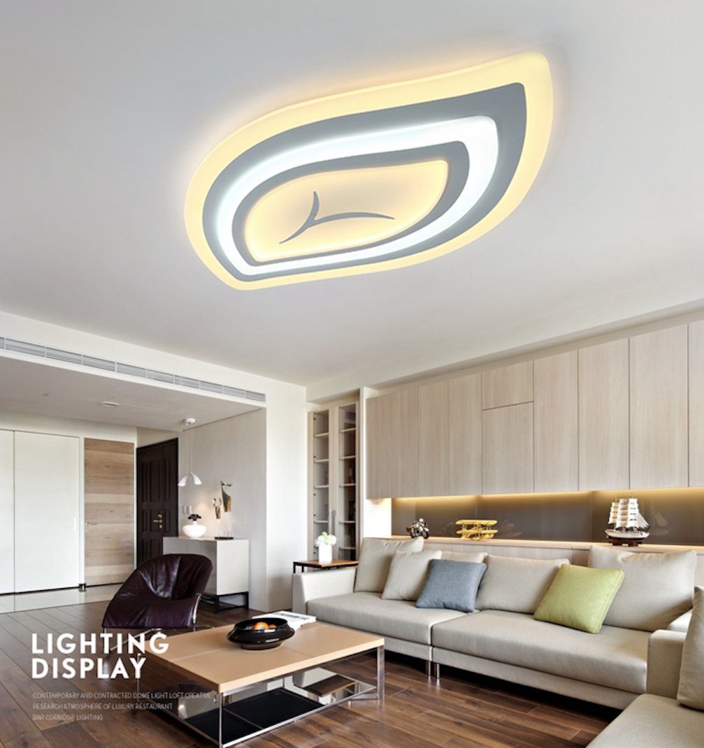 Woward LED Deckenleuchte modern ultradünn Deckenlampe Smart Alexa google Fernbedienung, LED fest integriert, dimmbar, Sprachsteuer, dimmbar, Alexa, Google Assistant, Fernbedienung