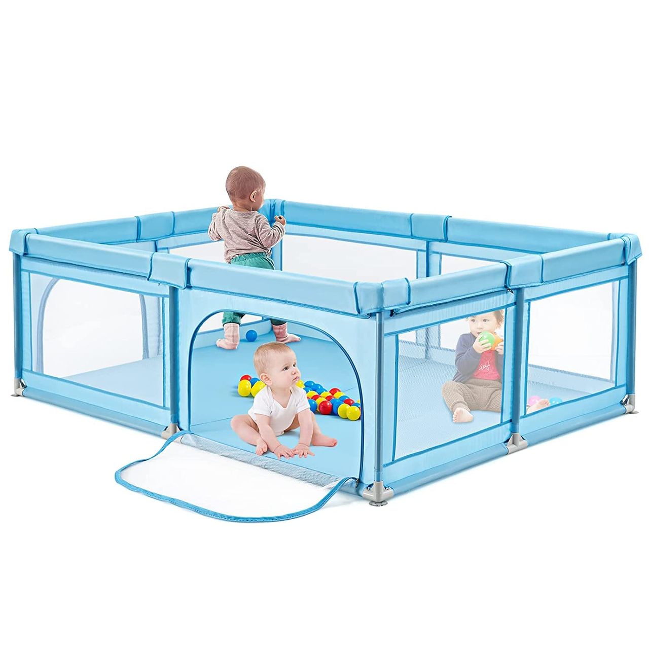 Costway Baby Laufstall mit 50 Bällen & 2 Türen