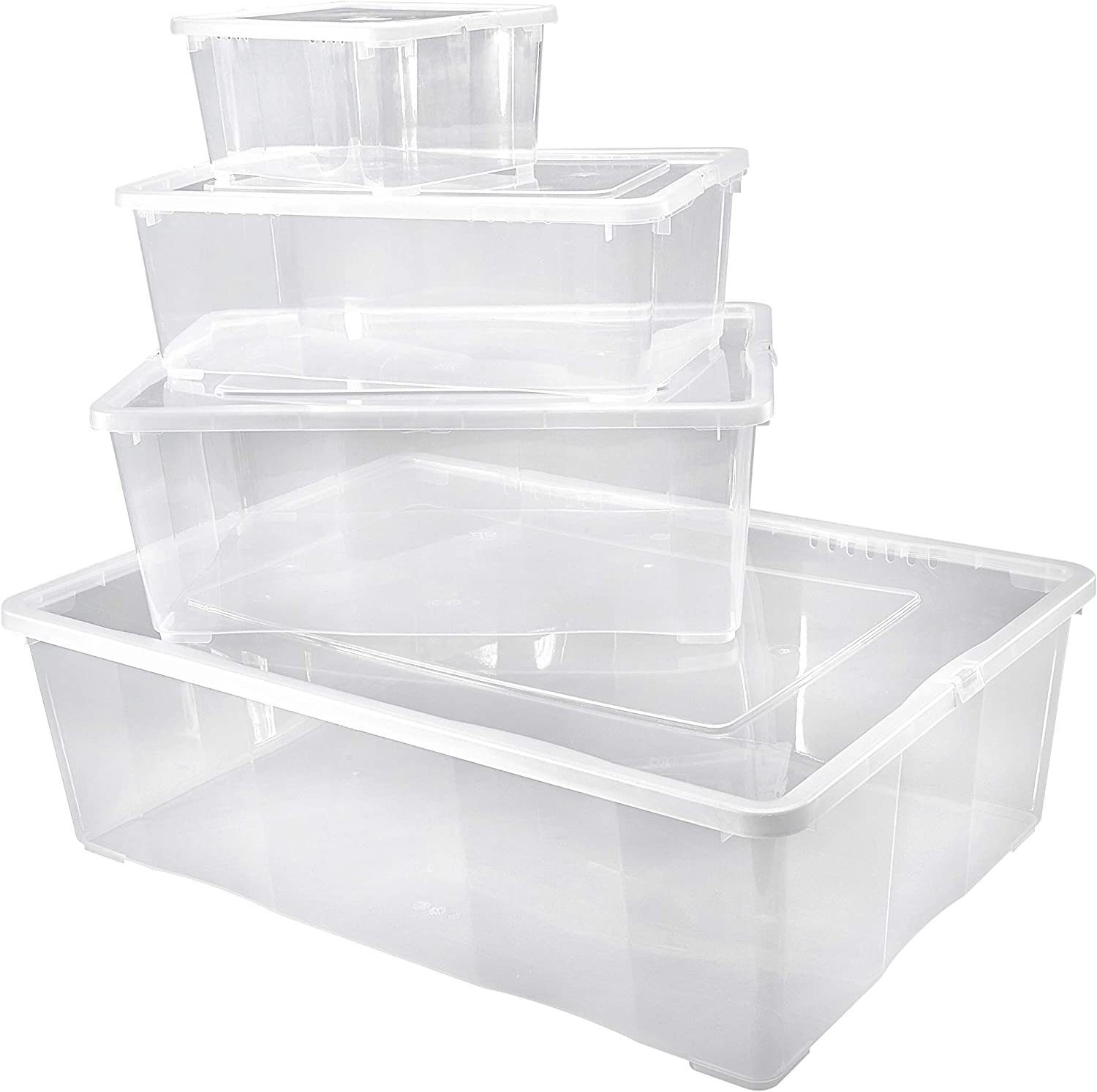 ALPFA Schuhbox 6 er Set je 5,0 Liter Klarsichtboxen Stapelboxen Kunststoffboxen