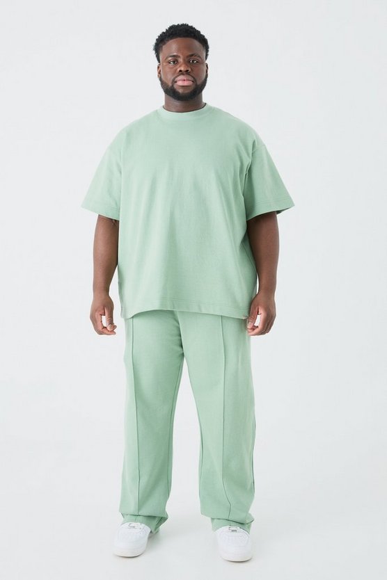 Plus Oversize T-Shirt & lockere Jogginghose