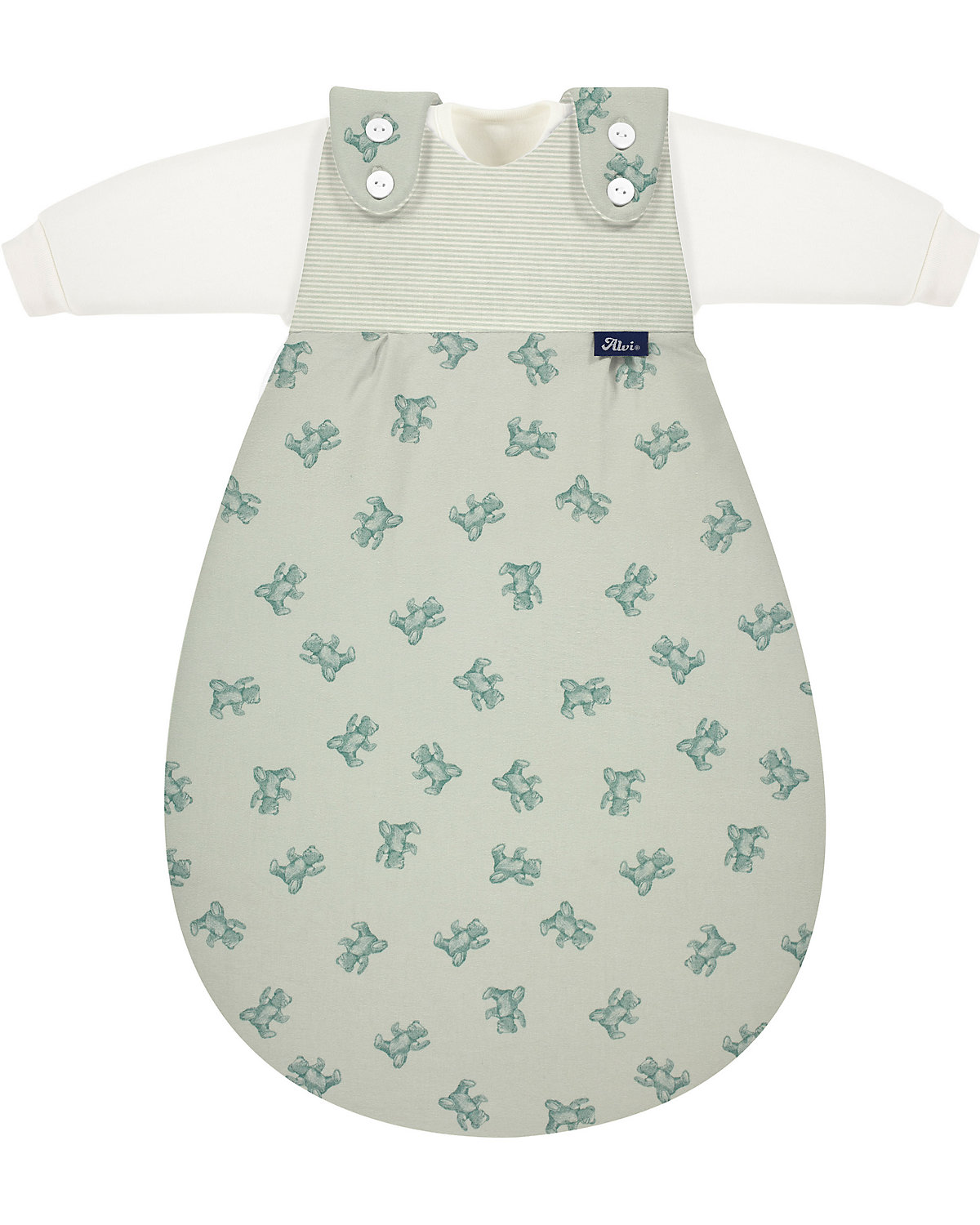 Baby-Mäxchen Schlafsack 3tlg. Bio Baumwolle - TOG 2,5 - Teddy 1961, 56/62