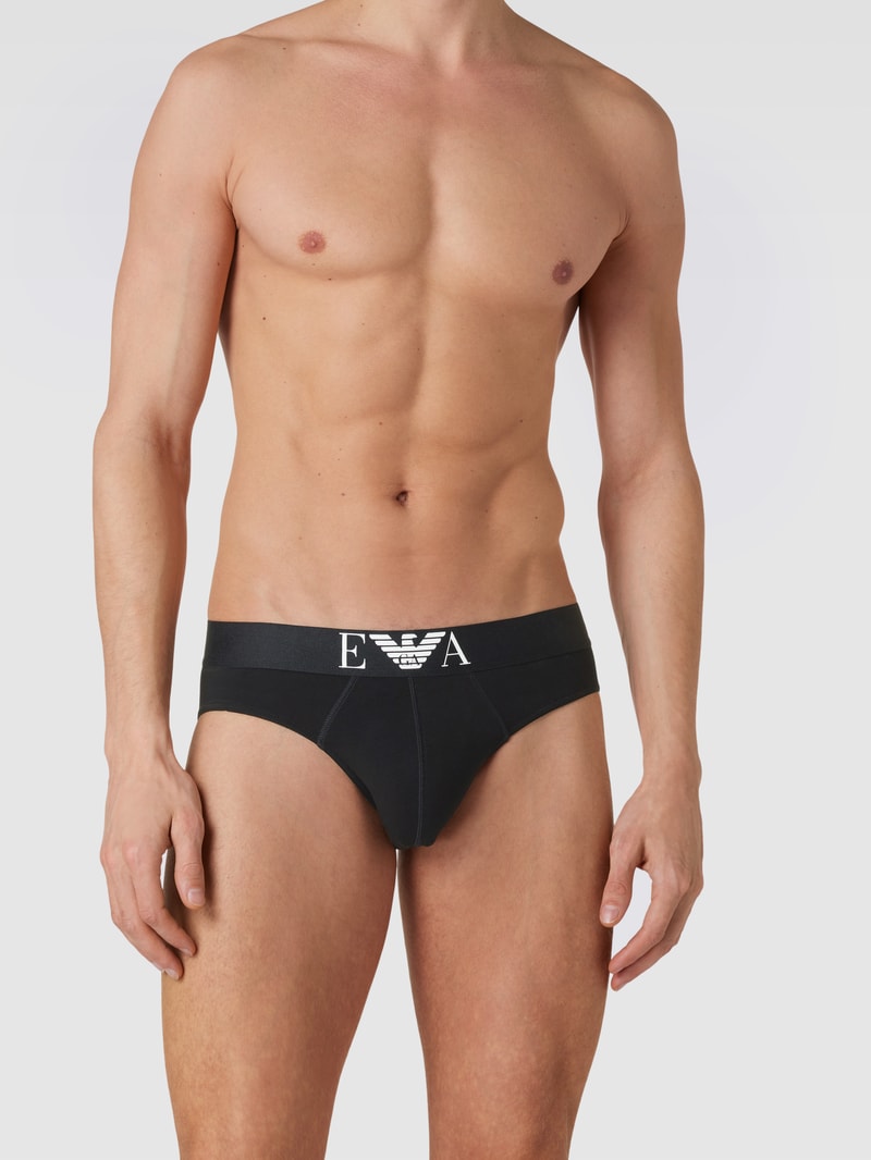 Slip mit Label-Print Modell 'SHINY BIG LOGO' in schwarz