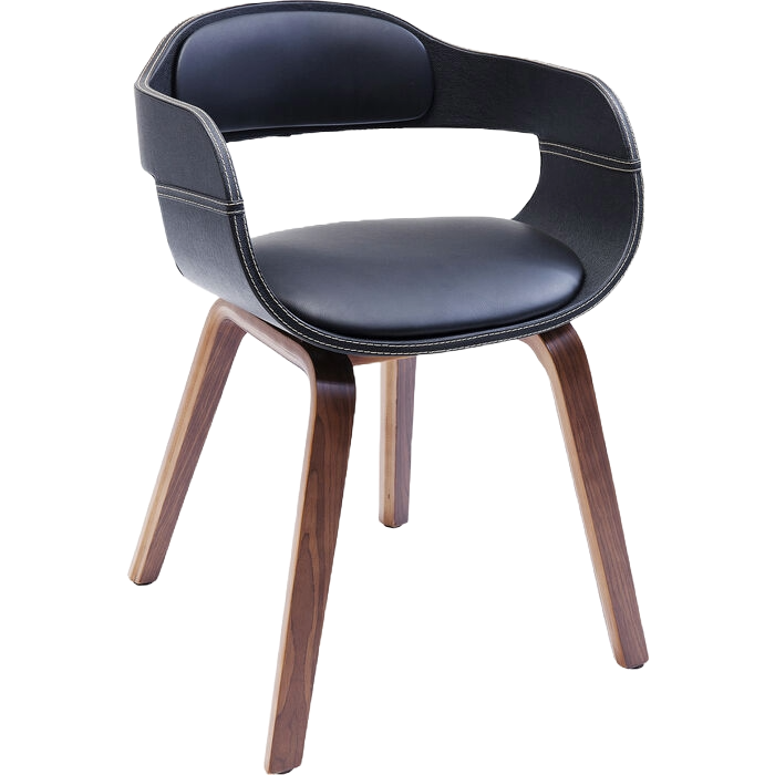 KARE Armlehnenstuhl Costa Walnut Schwarz