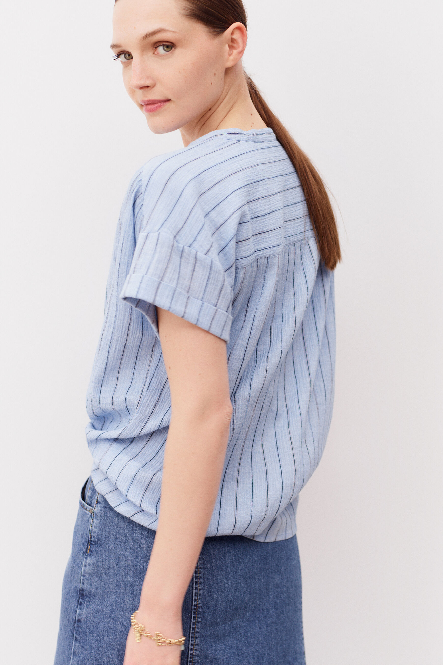 chemisier line denim stone femme