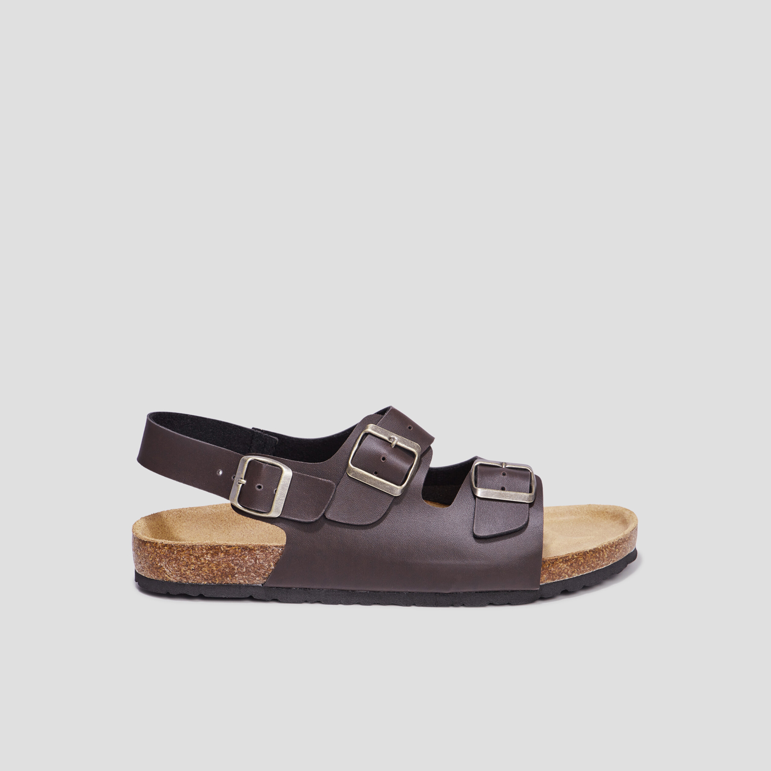 Sandales avec boucles Politou marron homme | La Halle