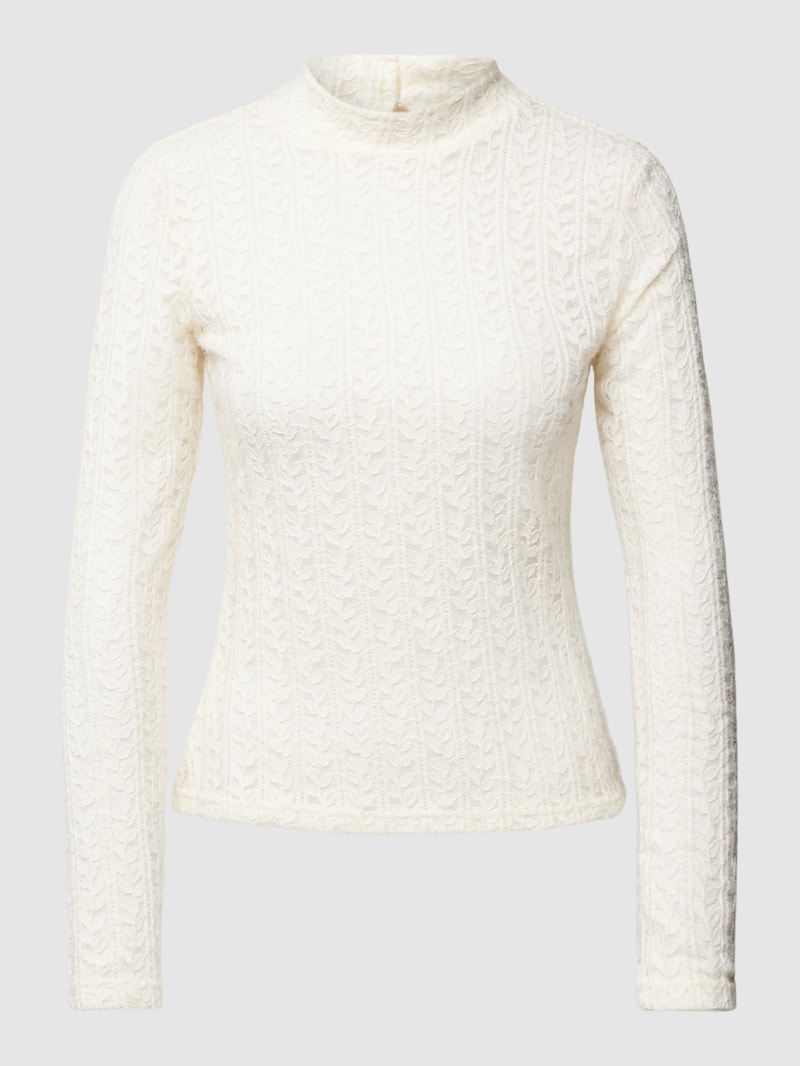 Longsleeve mit Stehkragen in ecru