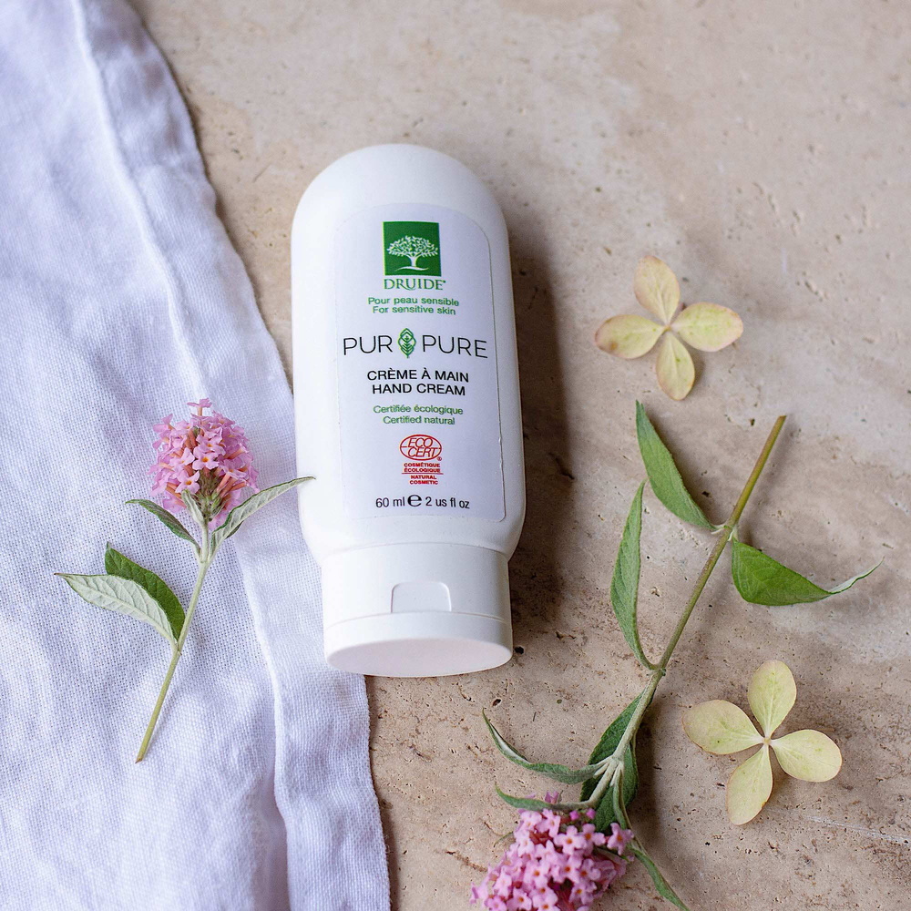 druide Crème hypoallergénique mains Pur&Pure Crème bio pour les mains fragiles, hypoallergénique, sans parfum | Druide