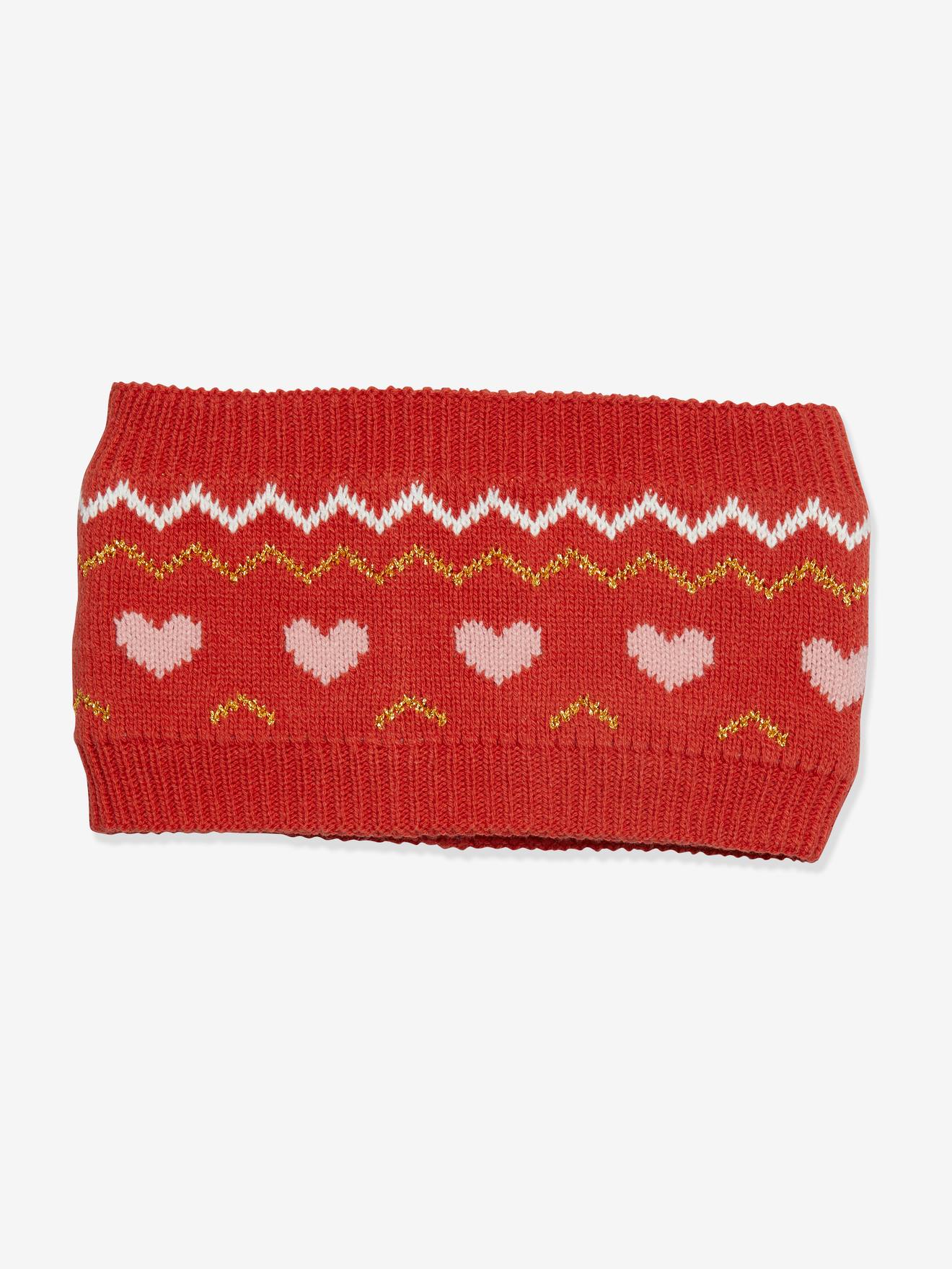 Snood jacquard fille brique
