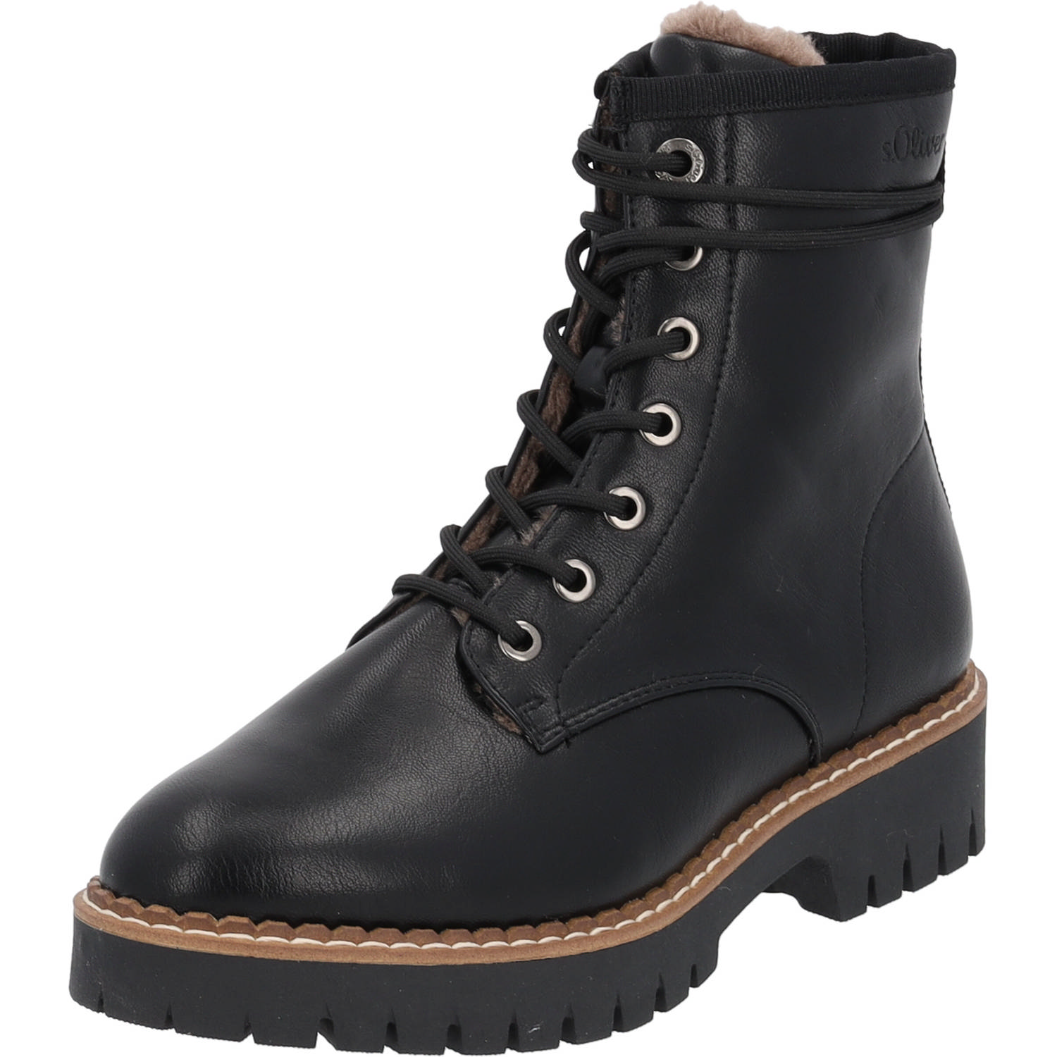 s. Oliver 26213, Schnürstiefel, Damen, Schwarz