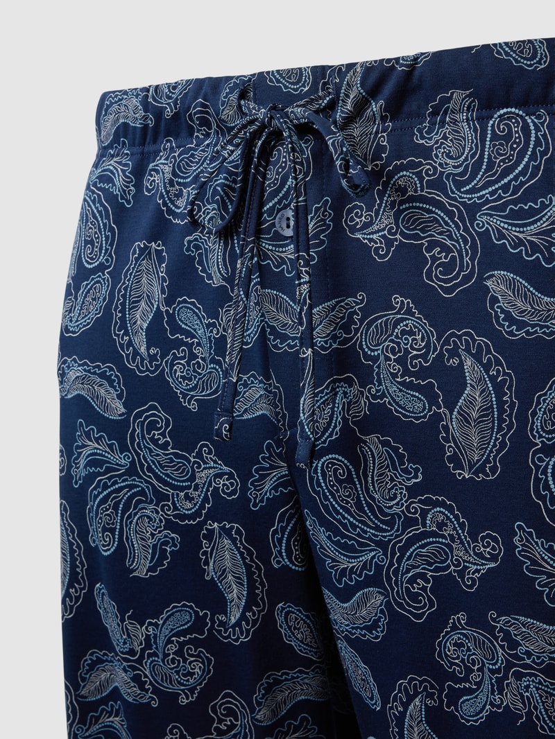 Pyjama-Hose mit Allover-Muster Modell 'Night & Day' in dunkelblau