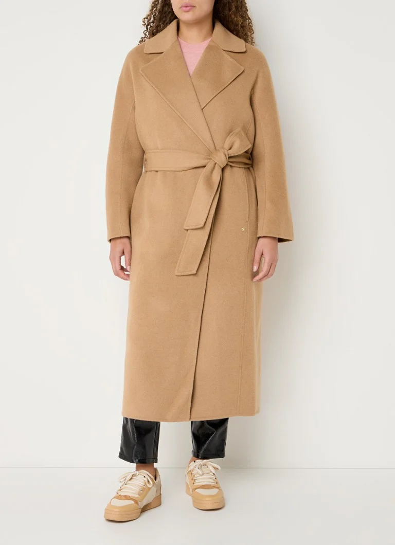 JOSH V Harper coat in cashmere blend with bow belt