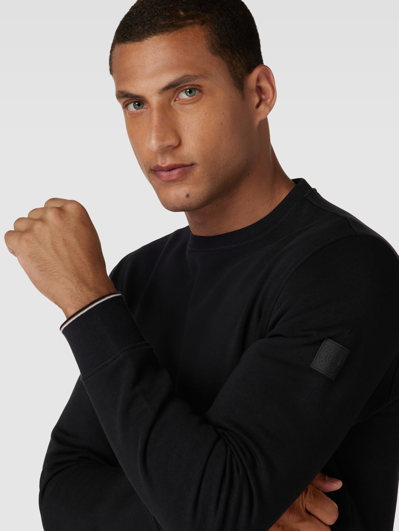 Sweatshirt mit Rundhalsausschnitt in schwarz