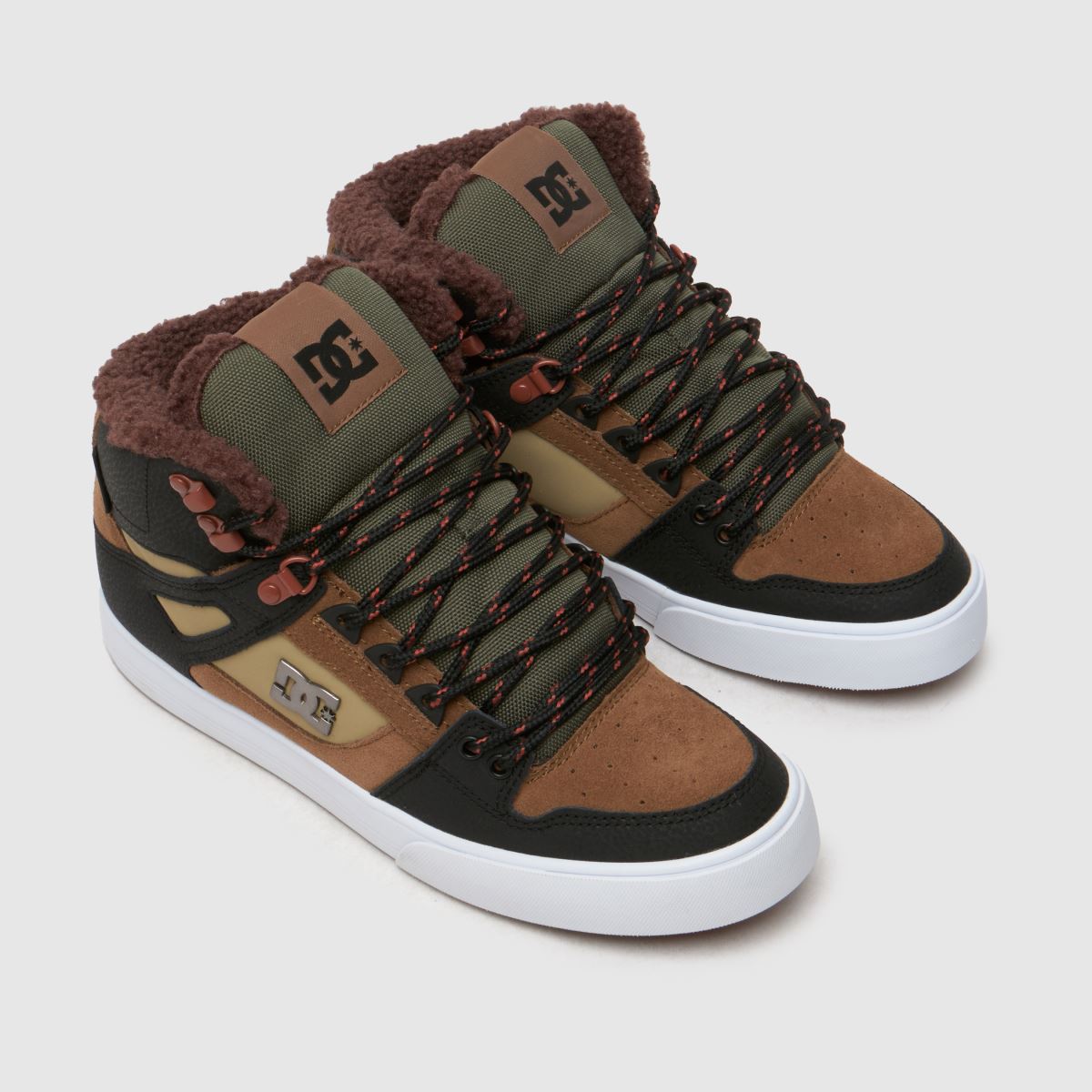 DC Pure – Höga sneakers i brunt, flerfärgat material