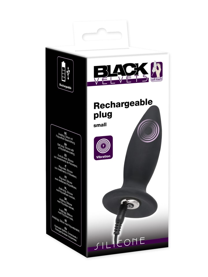 Black Velvets Analplug Recharge plug S in schwarz günstig kaufen 11 cm