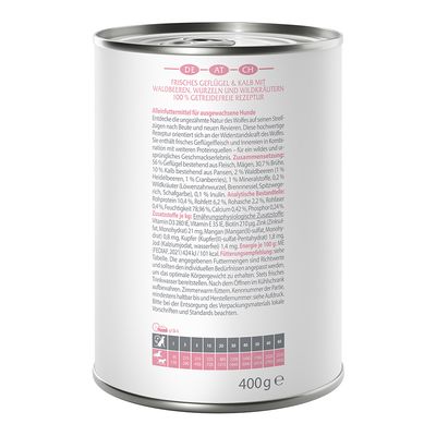 Wolf of Wilderness Adult 6 x 400 g - Mit viel frischem Geflügel