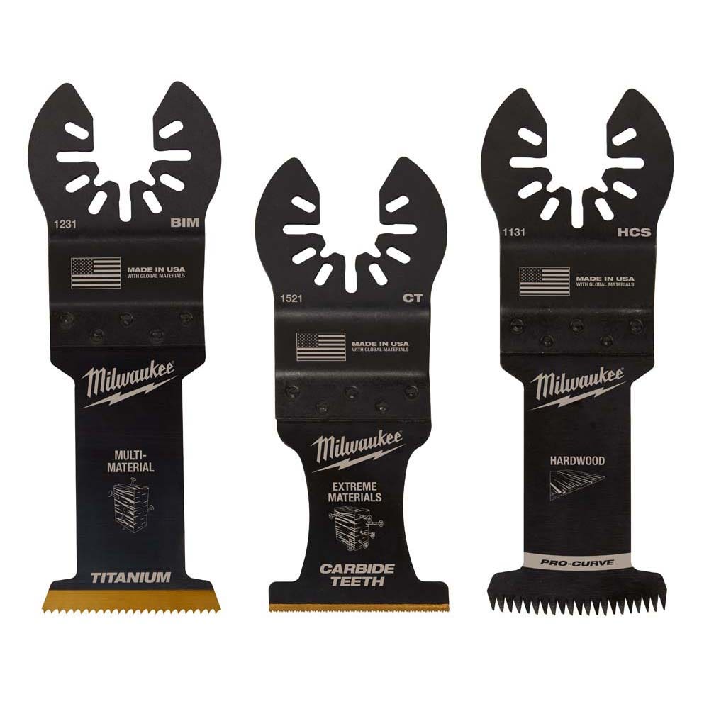 Conjunto de 3 lâminas para ferramentas multifuncionais MILWAUKEE OPEN-LOK, lâminas sortidas, 49109001