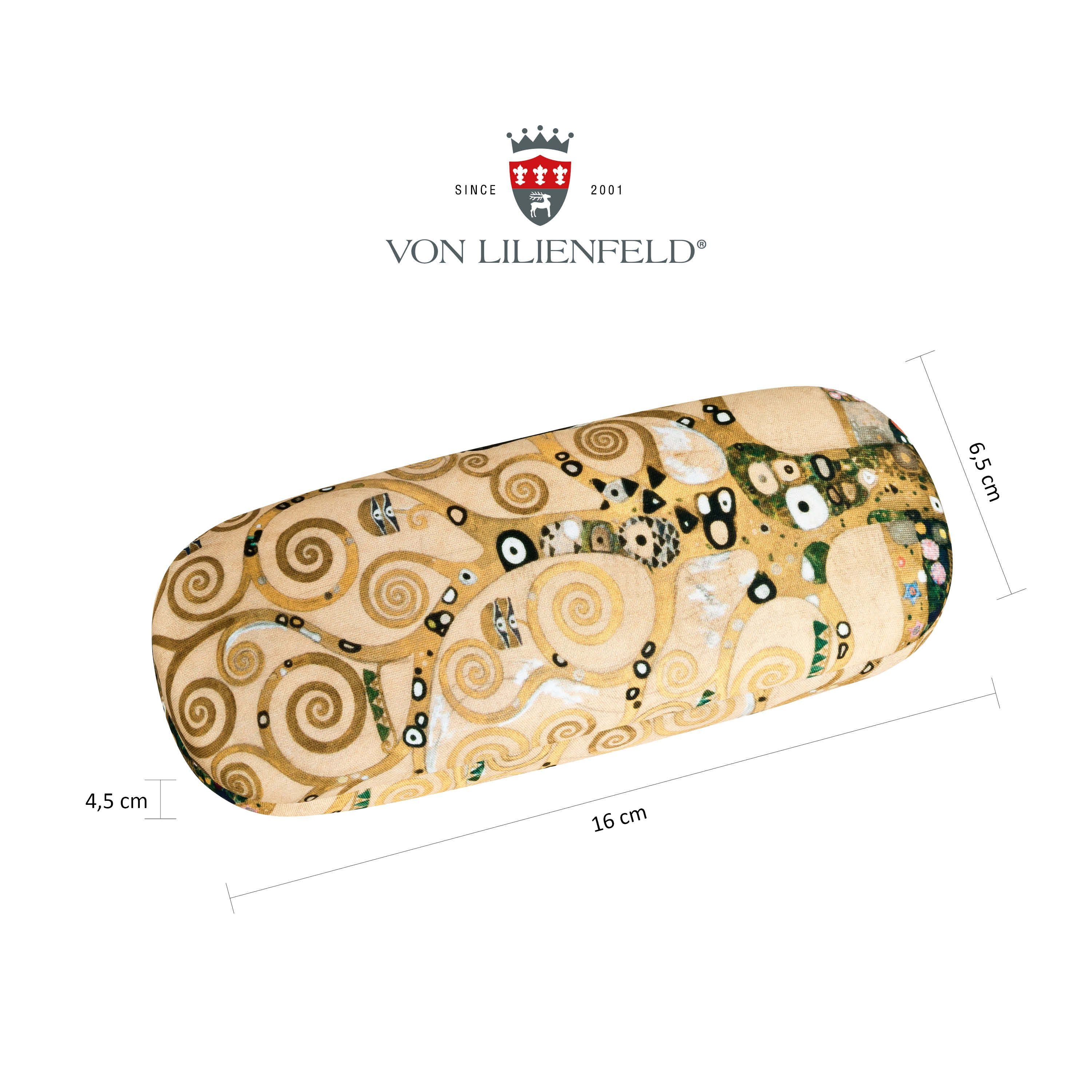 von Lilienfeld Brillenetui Brillenetui Gustav Klimt Lebensbaum Kunst Brillenbox, stabiles mit Mikrofaser bezogenes Hardcase