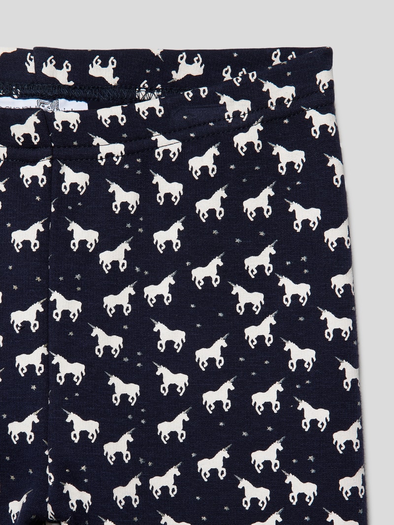 Leggings mit Allover-Muster in marineblau
