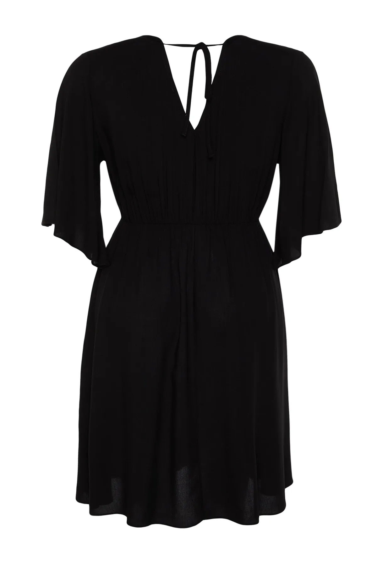 Trendyol Curve  Schwarzes gewebtes zweireihiges Kleid mit Verschluss TBBSS22EL0540