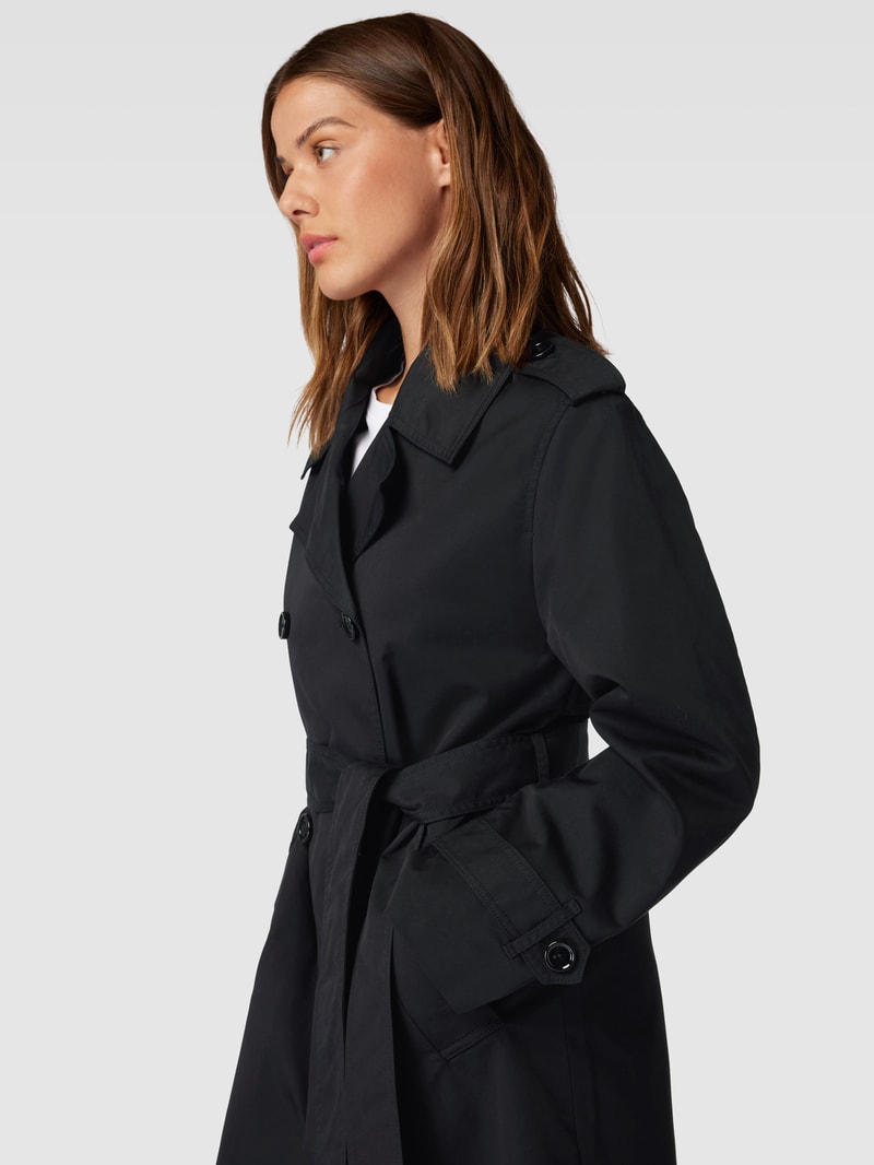 Trenchcoat mit Bindegürtel Modell 'ANGELA' in schwarz