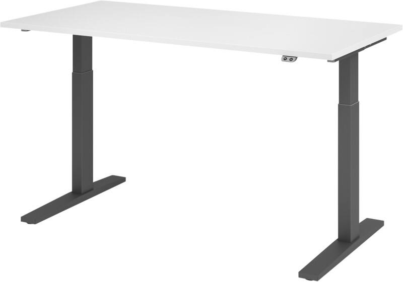 Hammerbacher Sitz-Stehschreibtisch VXMKA16/W/G Graphit, Weiß 1.600 x 800 x 1.200 mm