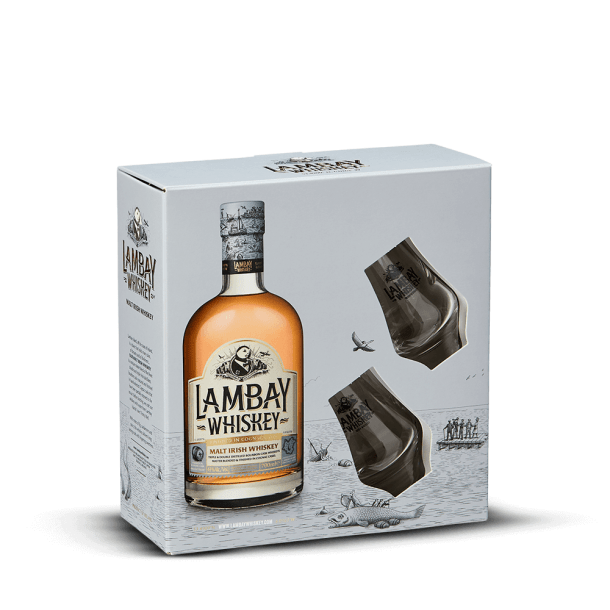 Coffret Lambay Irish Malt + 2 verres