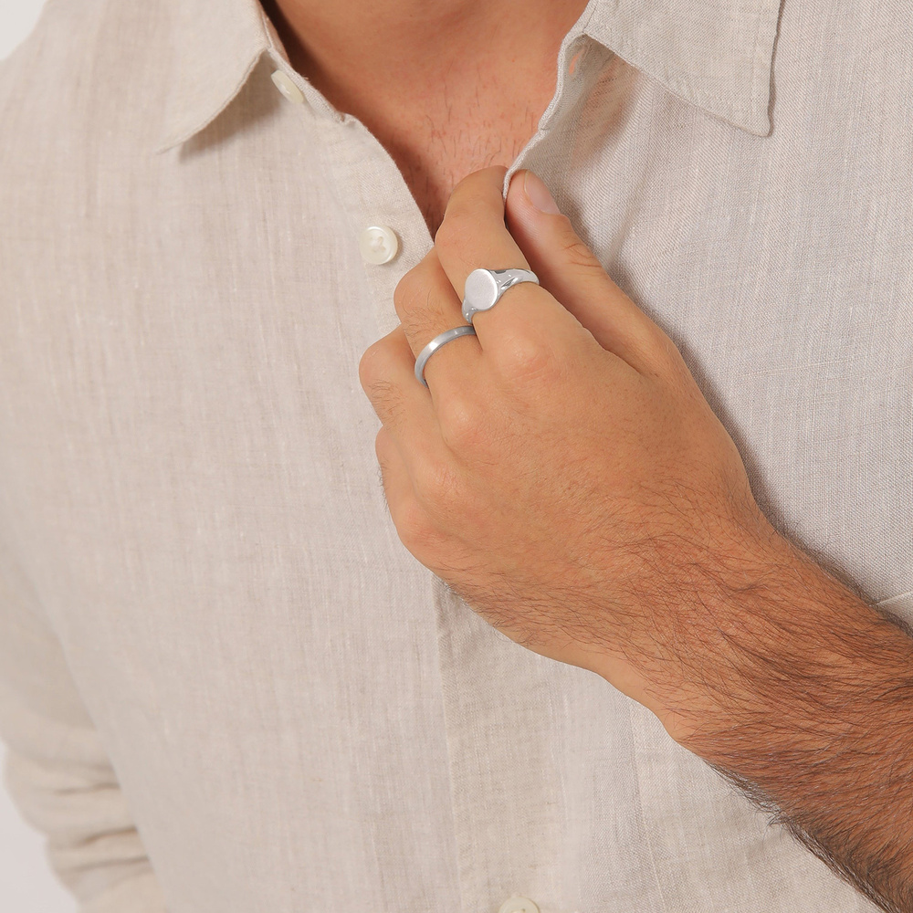KUZZOI KUZZOI Bague Bague de signalisation pour homme - Ensemble de bagues de base à ten Bague