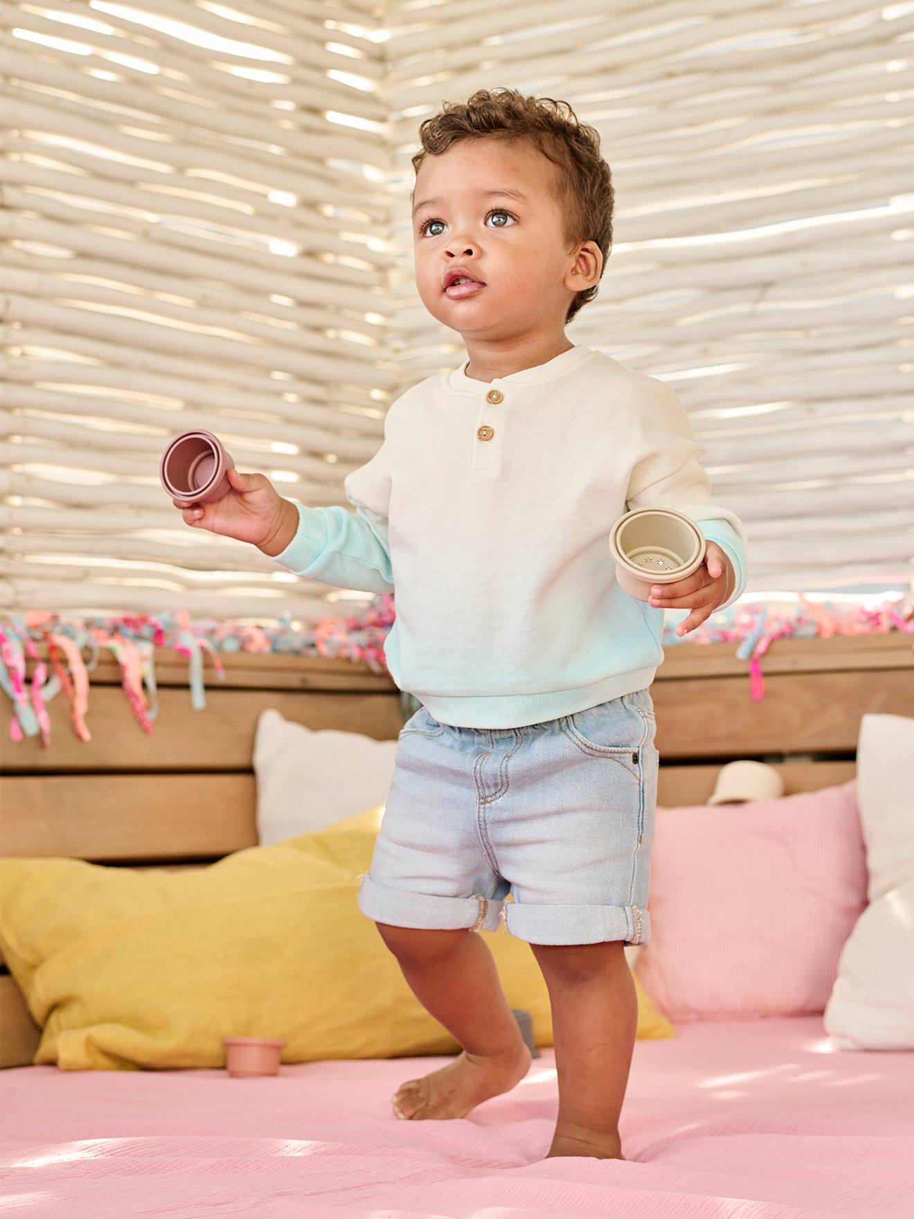 Vertbaudet Baby Sweatshirt mit Recycling-Polyester - himmelblau