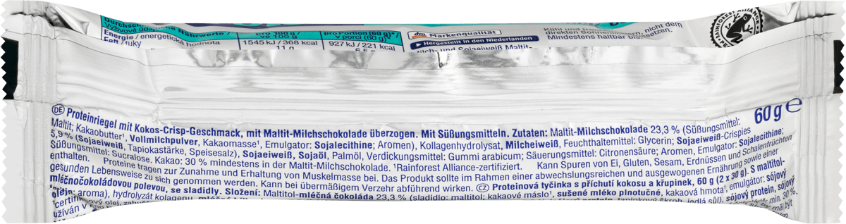 Proteinriegel 50%, Kokos Crisp Geschmack, 60 g