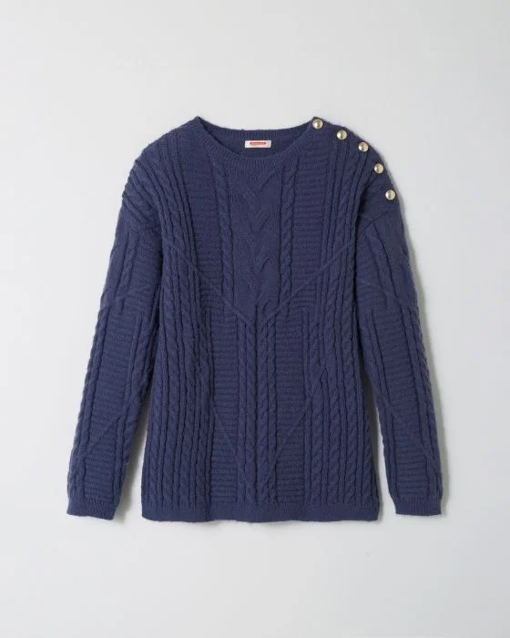 Pull chaud à torsades et boutons Thermolactyl