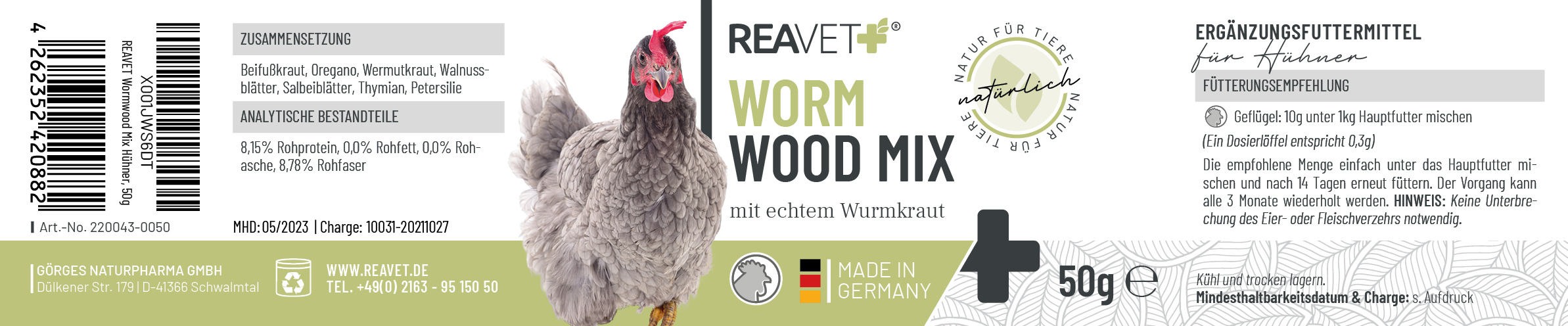 REAVET Zubehör REAVET Wormwood Hühner Mix Pulver 50g