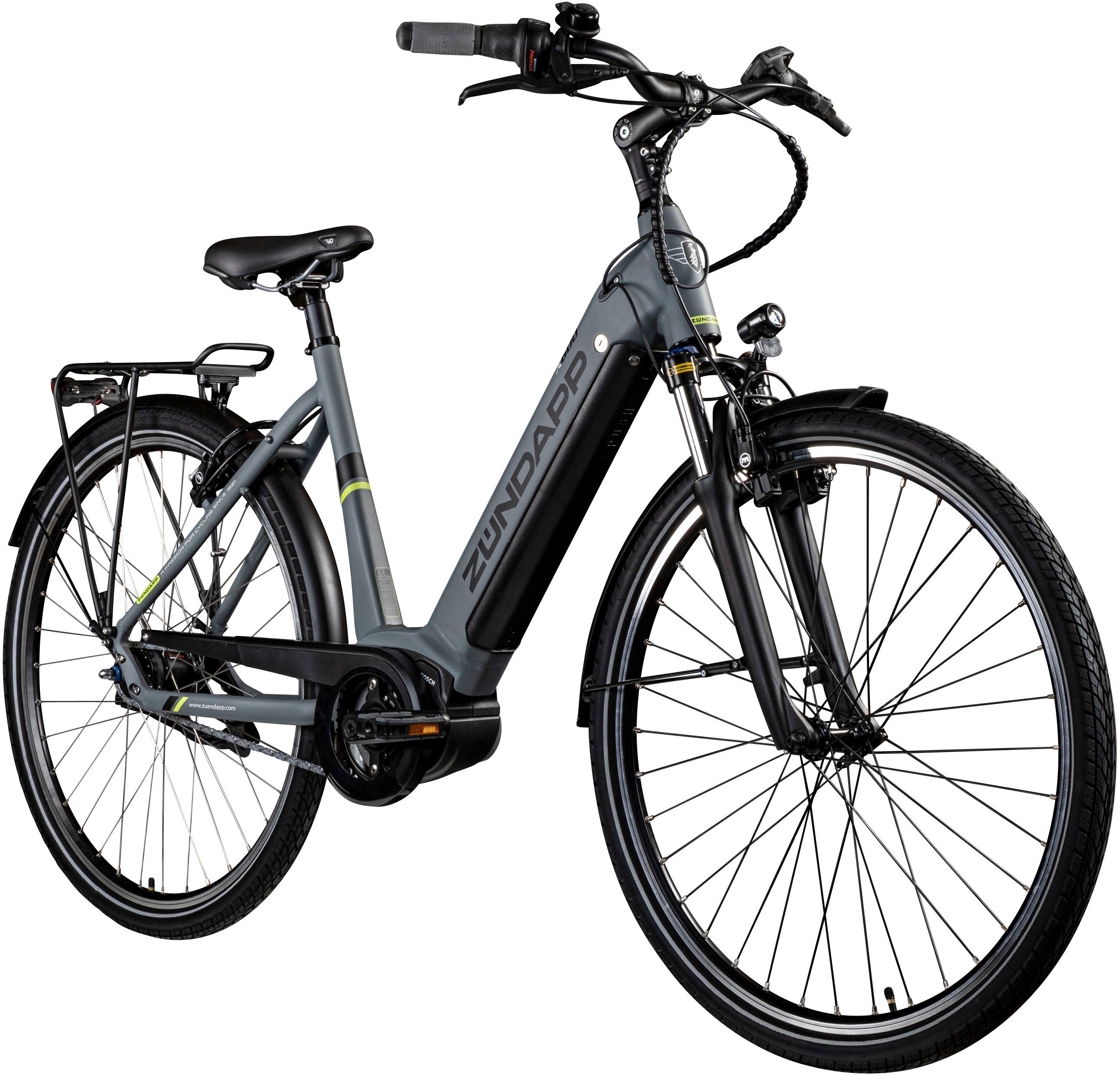 Zündapp E-Bike X600, 7 Gang Shimano Nexus Schaltwerk, Nabenschaltung, Mittelmotor, 400 Wh Akku