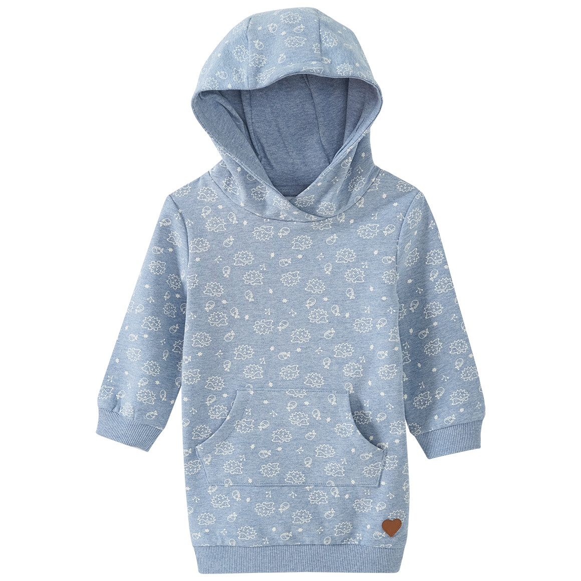 Baby Sweatkleid mit Igel-Allover