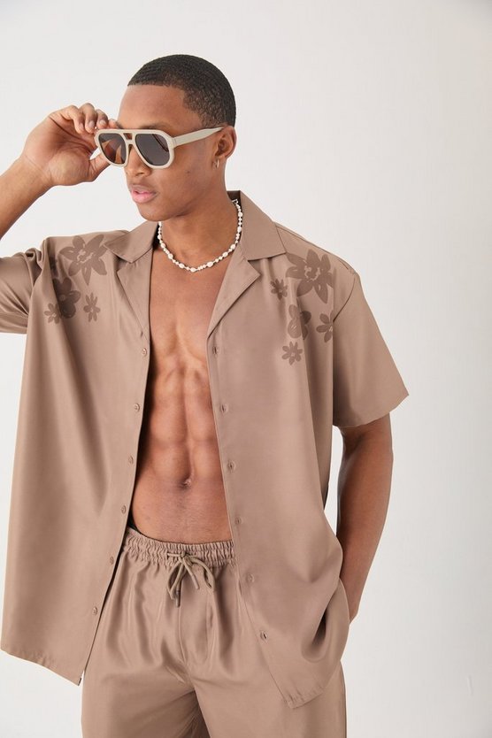 Weiches Oversize Twill-Hemd mit Schulter-Detail & Hose