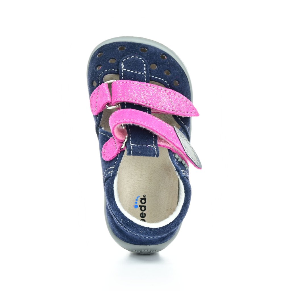 Beda Ocean Shine Barfußsandalen mit Hinterkappe Klett (BF 0001 / SD / W / OP)