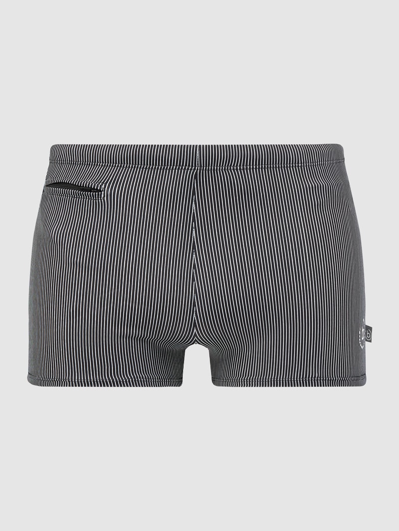 Badehose mit Streifenmuster in schwarz