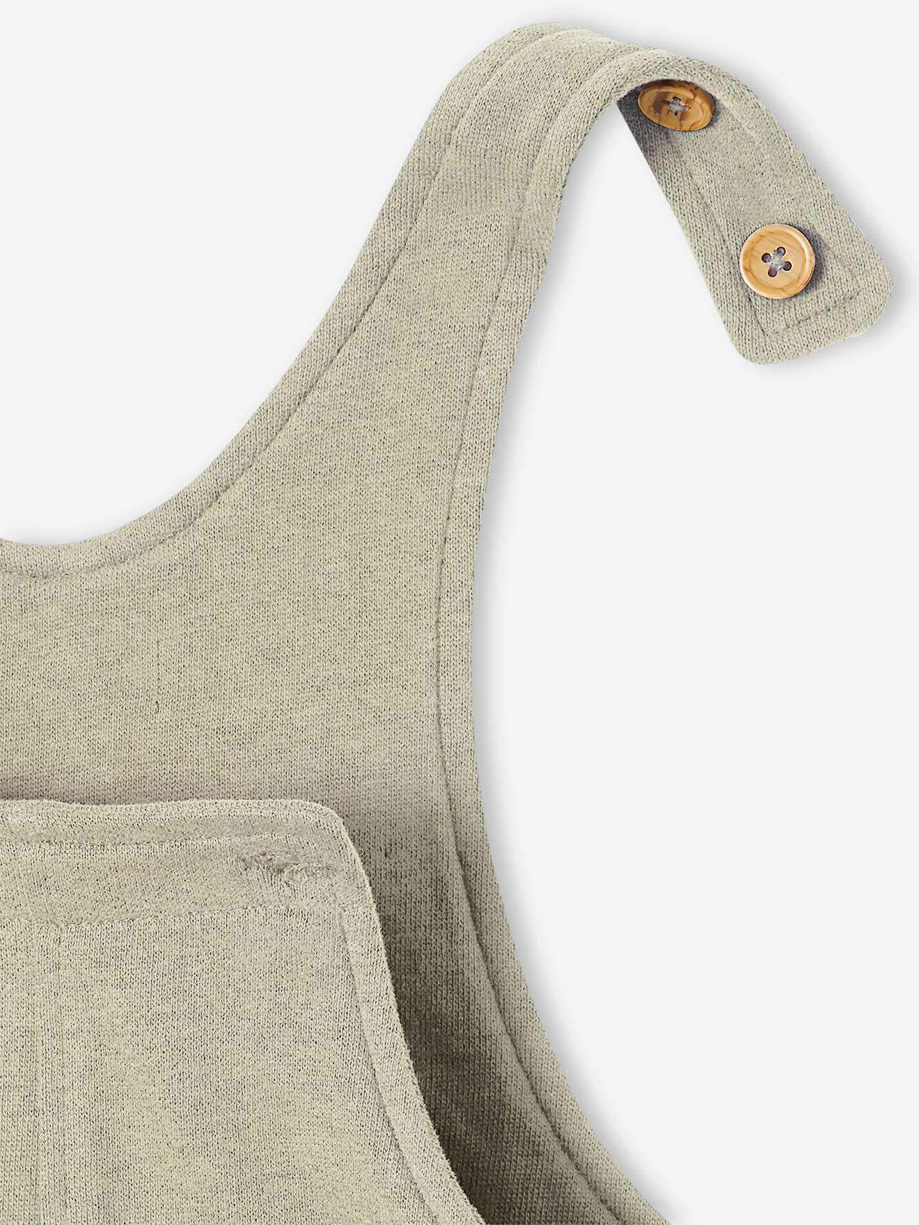 Vertbaudet Jungen Baby Latzhose aus Sweatware Oeko-Tex - dunkelgrau meliert